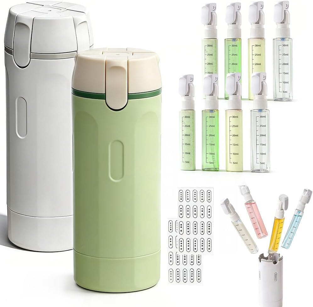 GetLuxe 4-in-1 Travel Dispenser Bottle (30ml x4) – Leak-Resistant, Compact Cosmetic Container