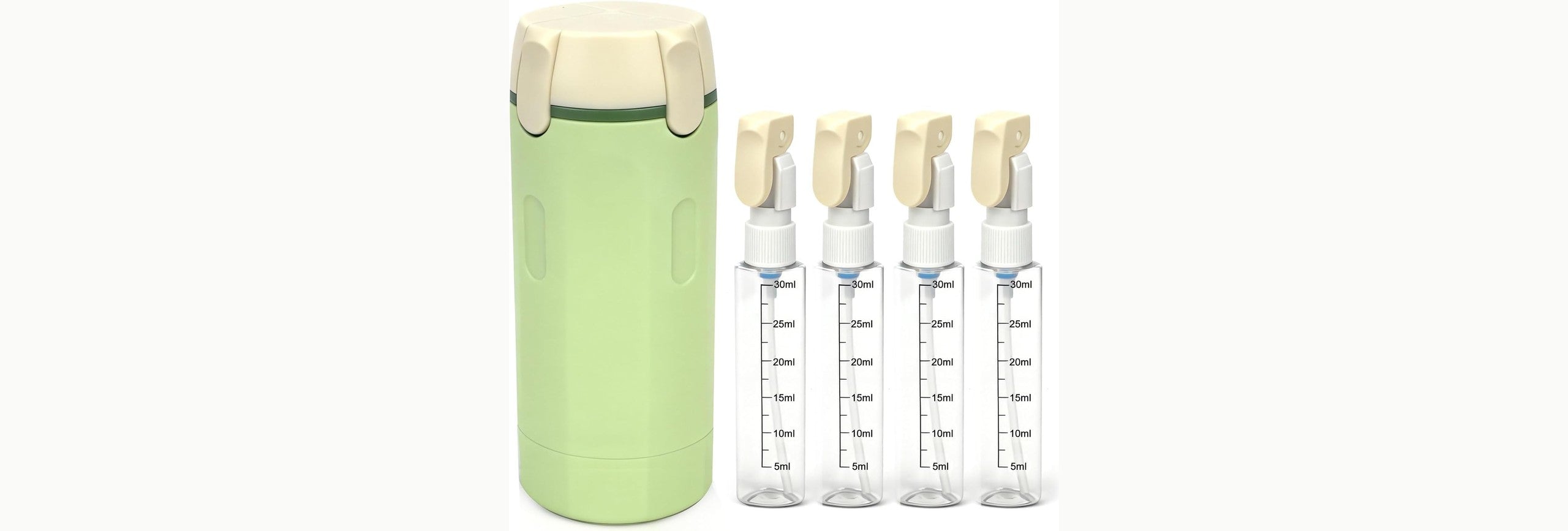 GetLuxe 4-in-1 Travel Dispenser Bottle (30ml x4) – Leak-Resistant, Compact Cosmetic Container